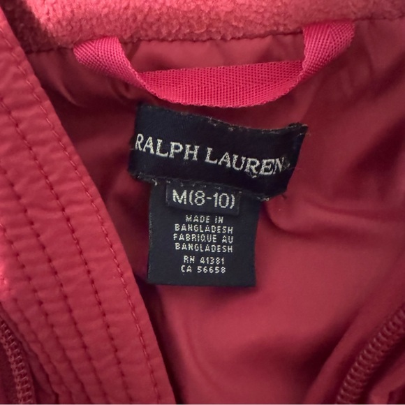Ralph Lauren Girls Bright Pink Down and Feather Hooded Puffer Jacket Size M/8-10 - Picture 7 of 12